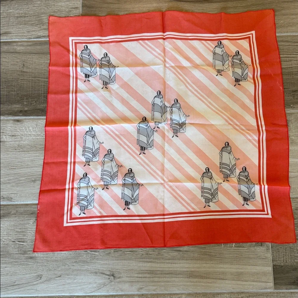 Vintage square scarf art deco ladies fashion print